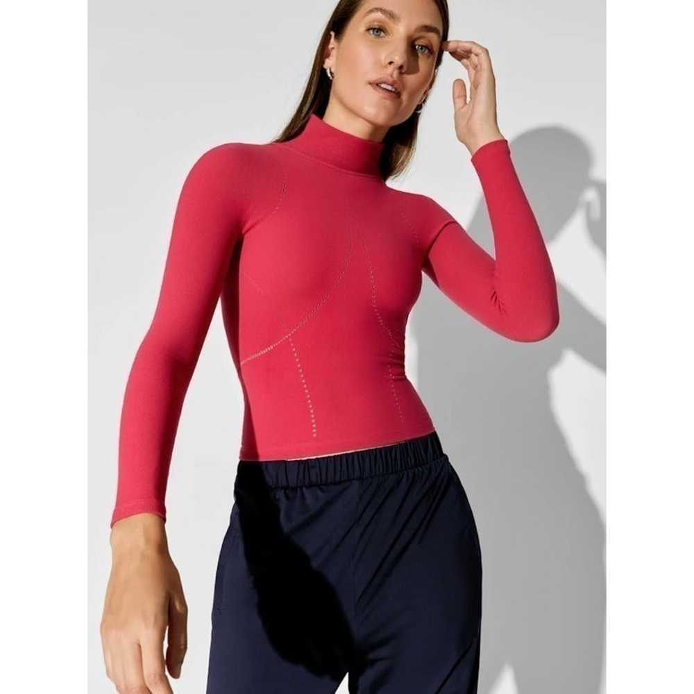 Carbon38 x Dion Lee Top Seamless Mesh Contrast High Neck Open Back Lasercut XS/S